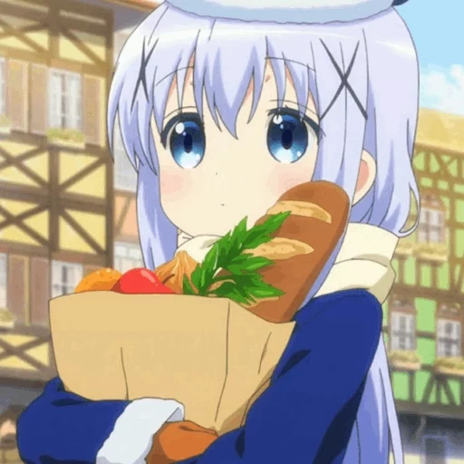 anime, anime girl, anime di kafu chiano, café rabbit house, casa anime chino rabbit