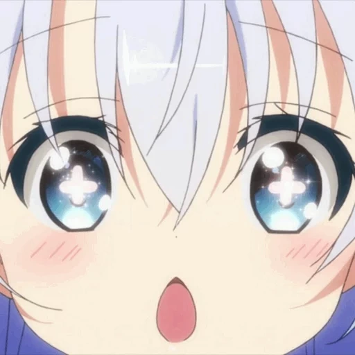 anime, anime ohayo, animation 128 128, anime girl, anime avec des yeux scintillants