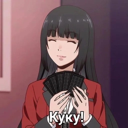 kakegurui, anime yumko, yumko jabs, excitación loca yumeko, anime loco emoción yumeko