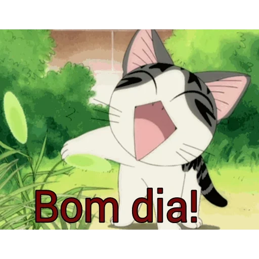 gatos de anime, anime kotik chia, gifs de gatos de anime, lindos gatos de anime, anime kotik se alegra