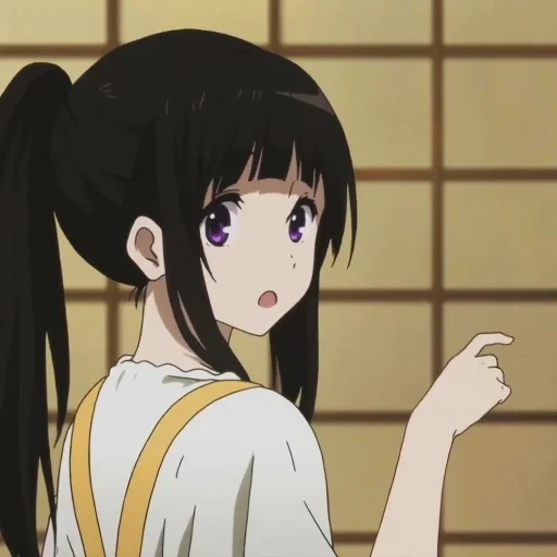 hyouka, animación chitanda, chica de animación, papel de animación, papel de animación de niña