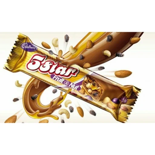 cadbury 5 étoiles, barres de chocolat, barres de chocolat, barres de chocolat mars, publicité pour caramel au chocolat