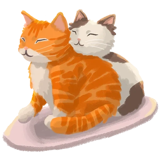 kucing, kucing, kucing kecil, ilustrasi kucing, vektor pasangan kucing