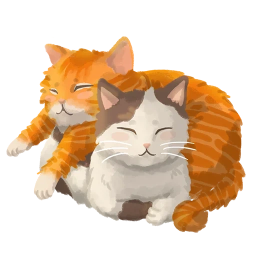 animals, illustration cat, orange cat