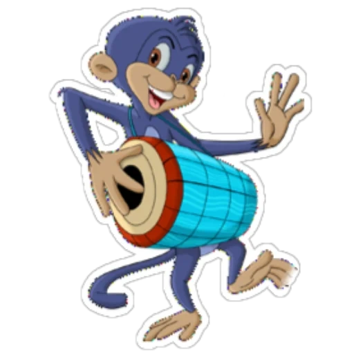 animation, monkey, character, drum monkey, drum monkey