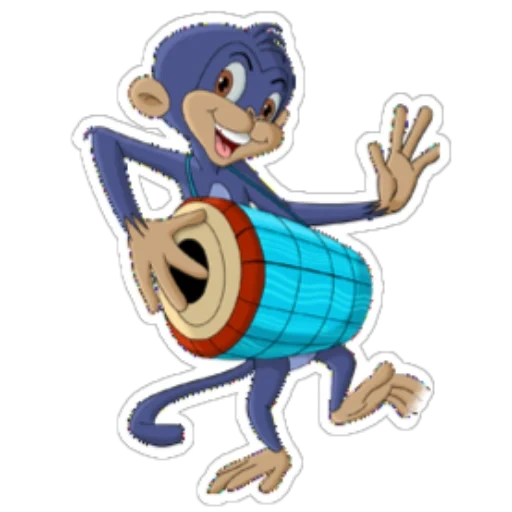 anime, um macaco, personagens, bateria de macacos, macaco asrums