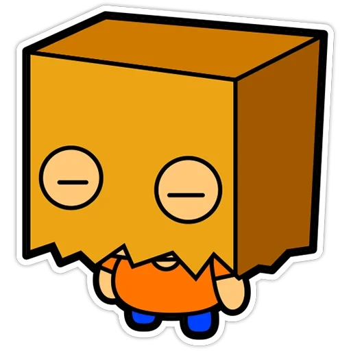 animation, papercraft psyduck, battleblock header, look at the paper bag with your eyes, paper bag head illustration