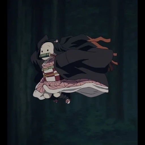 nezuko, nezuko run, lâmina de corte demônios nezuko, lâmina cortando demônio, personagens anime