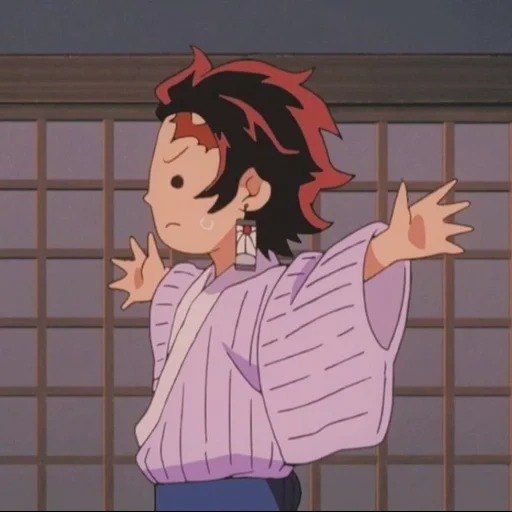 tanjiro nezuko und zenitsa, charaktere anime, dezaki anime, anime lustig, tanjirou nezuko und zenitsu