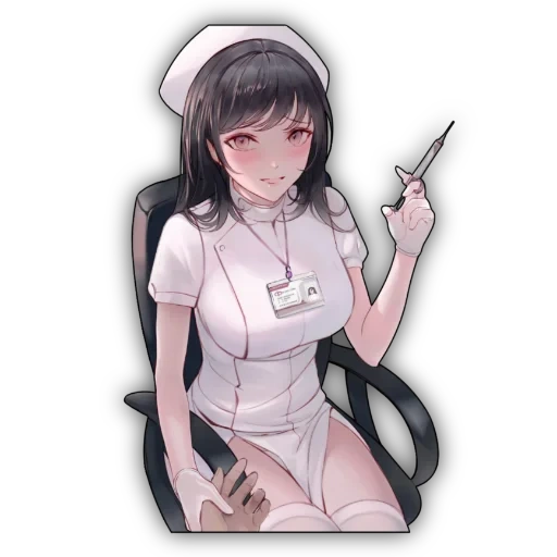 enfermera, arte de anime, chica anime, enfermera de anime, choibi representa el arte