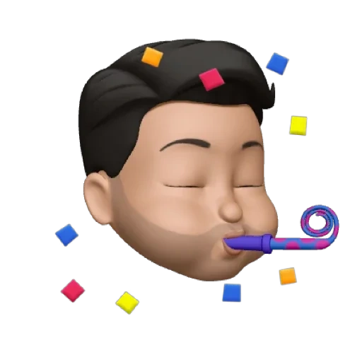 asiático, memoji, perfil, memoji pulpo, ilustración isométrica