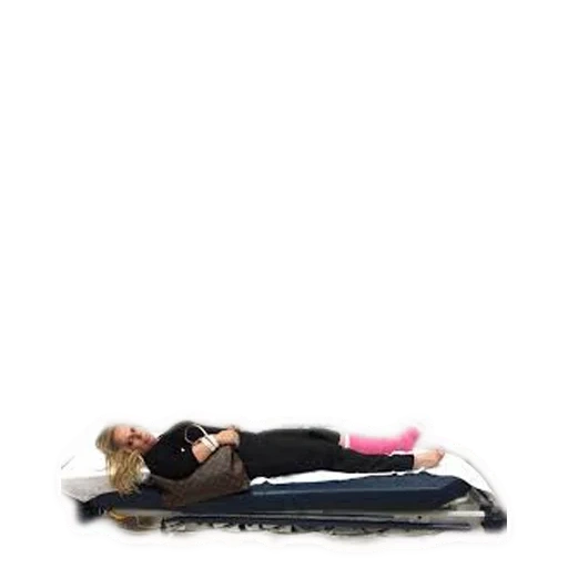 colchão, menina pose shawasana, mesa de massagem colchão, prática de barco, cama inflável bestway restaira air bed