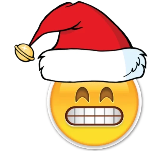 emoji, neujahrs lächeln, neujahrs emoji, smiley neujahrsmütze