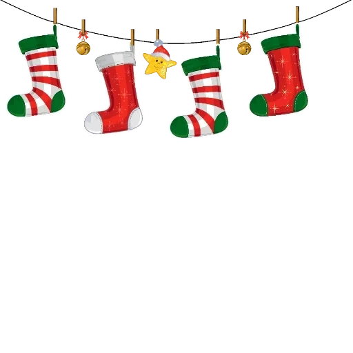 clipart de natal, decorações de natal, meias de guirlandas com fundo transparente, fundo transparente de ano novo