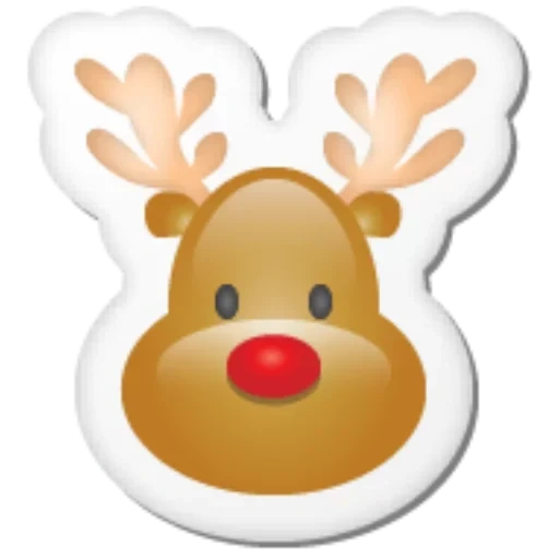 deer, deer icon, emoji new year, rudolf deer santa