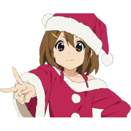con el próximo anime, feliz año nuevo anime, chan k-on de año nuevo, yui hirasava navidad, yui hirasava navidad