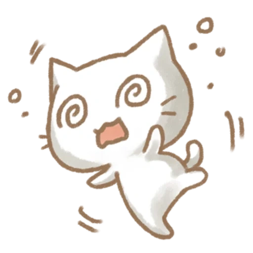 neko, i mochi, frown cat, carino sigillo kawaii