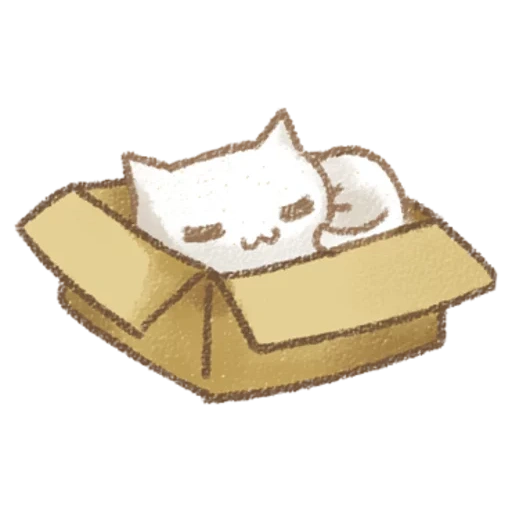 gato, gato, el gato es la caja, caja, linda caja de dibujos de gatos