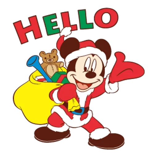 Hoja de pegatinas Mickey Mouse y amigos Emojis Navidad