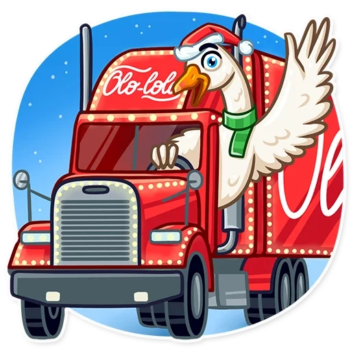 christmas goose, coca-cola truck, truck coca-cola vector
