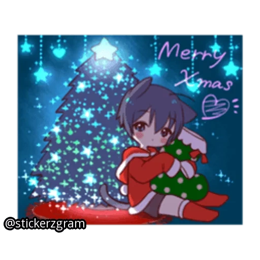 anime, art christmas, anime tahun baru, tahun baru konoha, kartu tahun baru imlek anime