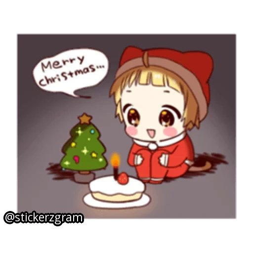 anime, christmas anime, anime characters, markha christmas chibi, merry little christmas