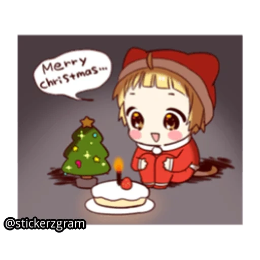 аниме, christmas anime, аниме персонажи, манхва рождество чиби, merry little christmas