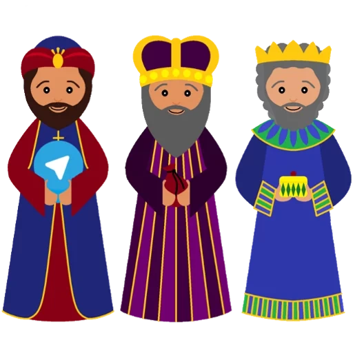 three kings, reyes magos, los reyes magos, sage with transparent background, oriental king vector
