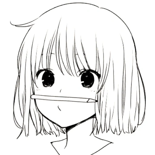 diagram, pola anime yang lucu, sketsa anime, lukisan pensil anime, anime gadis kara sketsa