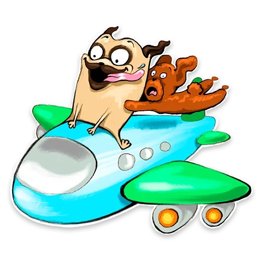 pilota di cani, bestie illustrazioni di aeromobili, aereo del cartone animato con un pilota