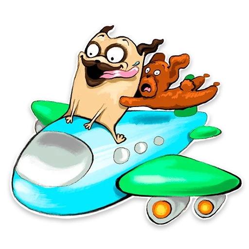 pilote de chiens, illustration d'avions de bêtes, plan de dessin animé avec un pilote