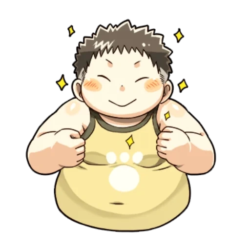 immagine, nikubo pixib, ragazzo grasso, personaggi anime, anime dei personaggi chibi