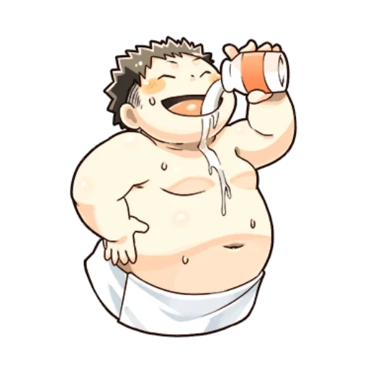 figure, anime baby, a fat boy, cartoon characters, fat cartoon boy