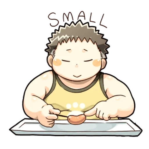 character, cartoon meat, anime baby, a fat boy, anime baby