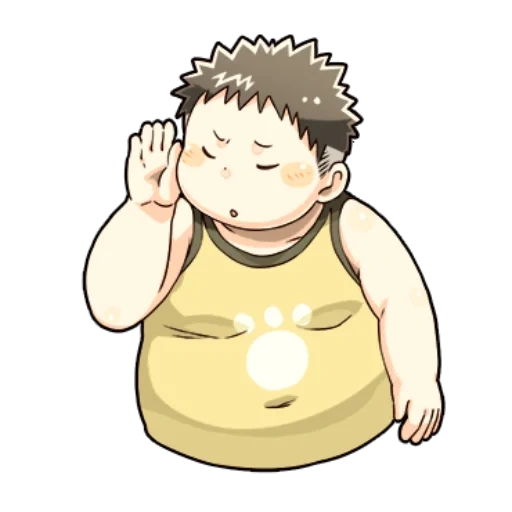 image, nikubo pixib, gros garçon, personnages d'anime, anime des personnages de chibi