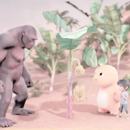 gorila, sebuah mainan, sosok gorila, figur monyet, goril dengan seekor anak