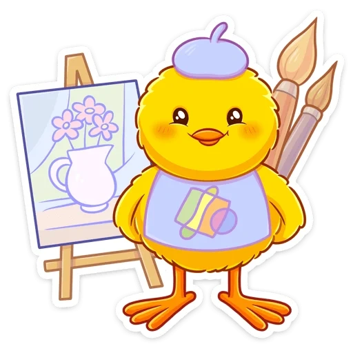 chubchik, image, poussin, le poulet est mignon, poulet de dessin animé