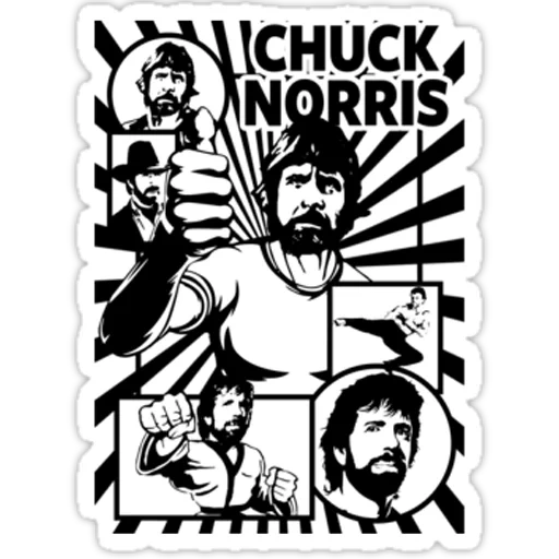 chuck norris, chuck norris vector, stick chuck norris, chuck norris finger nach oben, t-shirt-ringer-t chuck norris