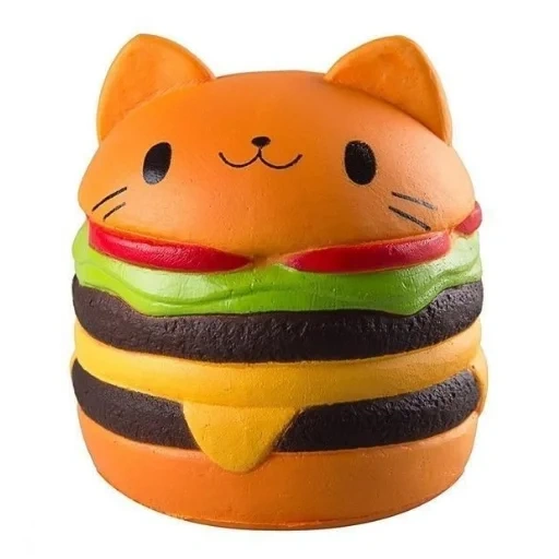 squeaky's stress resistance, squeeze pressure hamburger, squash pressure toy, compression toy squishi cat, squishi jumbo compression toys