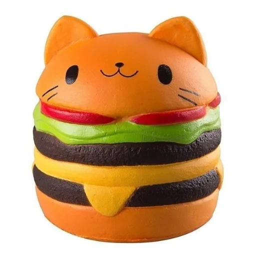 carrés anti-stress, burger antistrède carrés, jouet anti-stress carré, les jouets anti-stress écrasent un chat, jumbo squams anti-stress