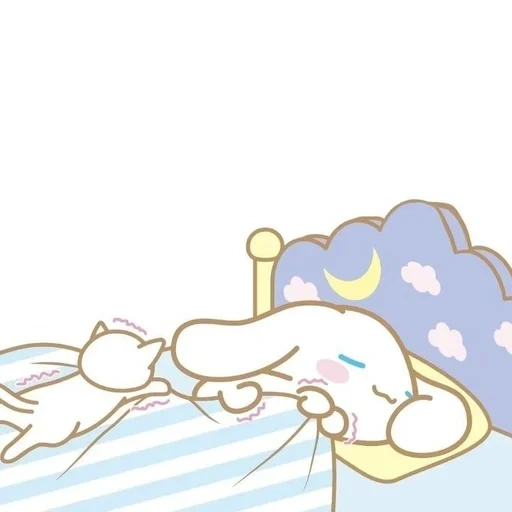 sanrio, cinnamoroll, спящий кролик, милые рисунки, sanrio cinnamoroll фон