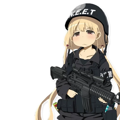 animación neet, chica de animación, chica de animación, animación militar, soldados de animación neet