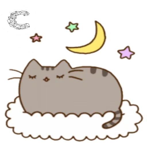 pushin kat, pusheen cat, gambar lucu, sketsa kucing lucu, gambar membuat sketsa kucing nyashki