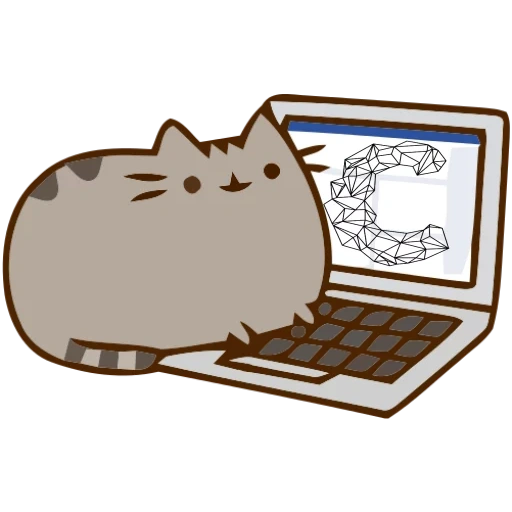 антикафе, кот пушин, пушин котик, pusheen cat, пушин кэт компьютером