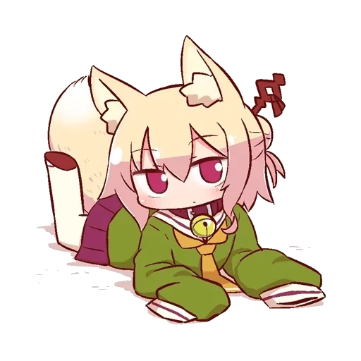 anime, fox girl, кемомими чан, кемомими chibi, kemomimi-chan naga u