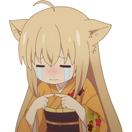 anime some, anime cute, chibi kitsune, little fox kitsune, konohana kitan anime