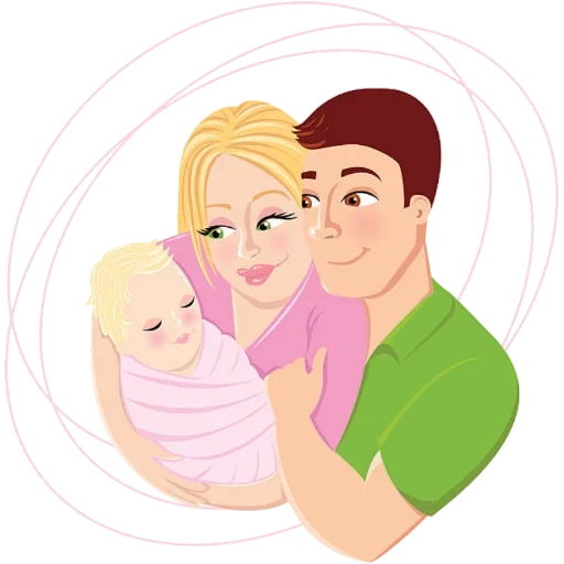 векторная графика, родители мультяшные, вектор беременная семья, мультяшные рисунки семьи, стоковая векторная графика