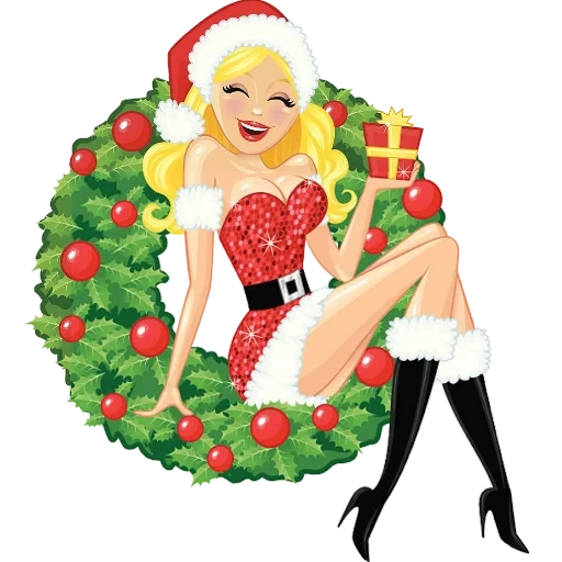 sexy santa, девушка санта клаус, санта девушка вектор, девушка миссис санта арт