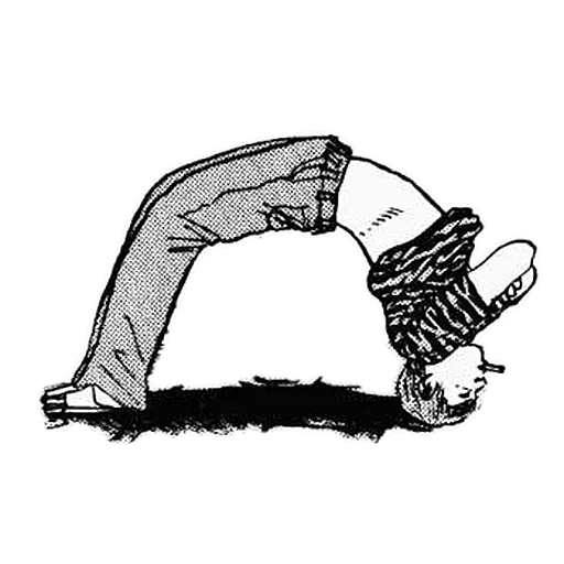 chat, illustration, emblème trikin, exercice de pont, exercice michael miklko flexibilité de la pensée