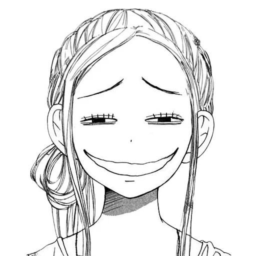 bild, anime smile manga, anime smile sketch, anime lächeln schwarz weiß, anime zeichnung lächelnd
